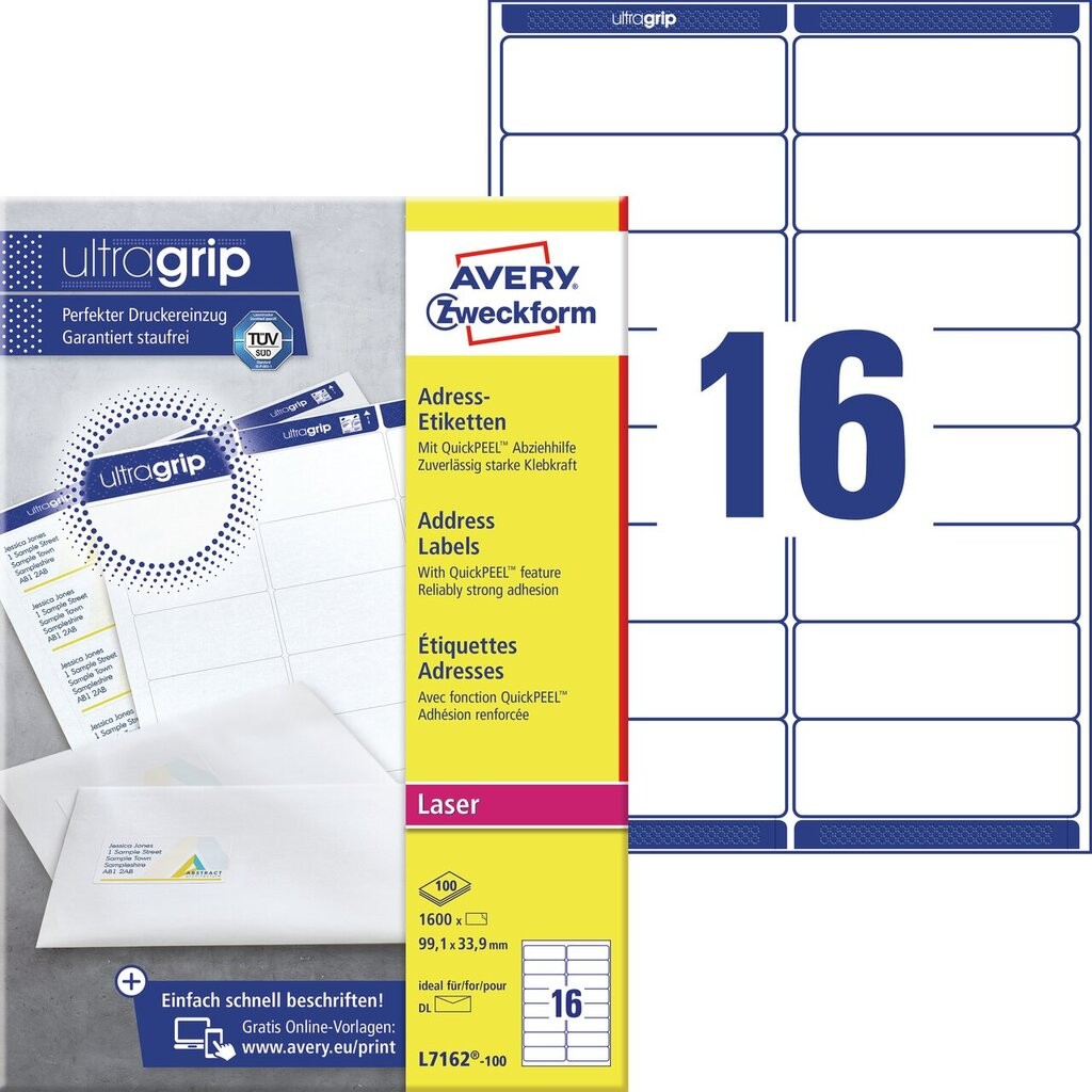 Address Labels With QuickPEEL™ & Ultragrip | L7162-100 | Avery