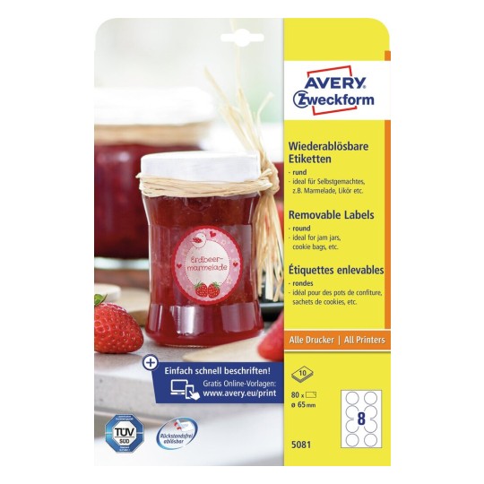 Removable Round Product Labels 5081 Avery